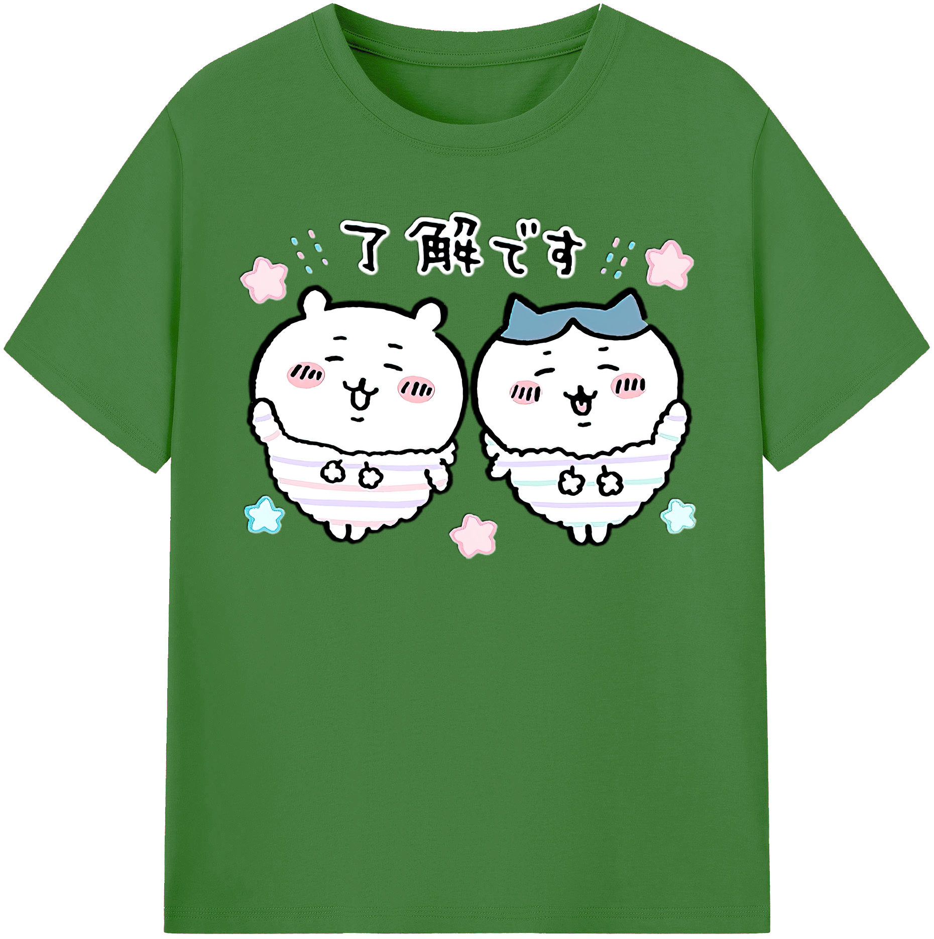 （画像用） ちいかわ ハチワレ Chii-kawa hachiware レディースカジュアルプリントTシャツ（綿100％）